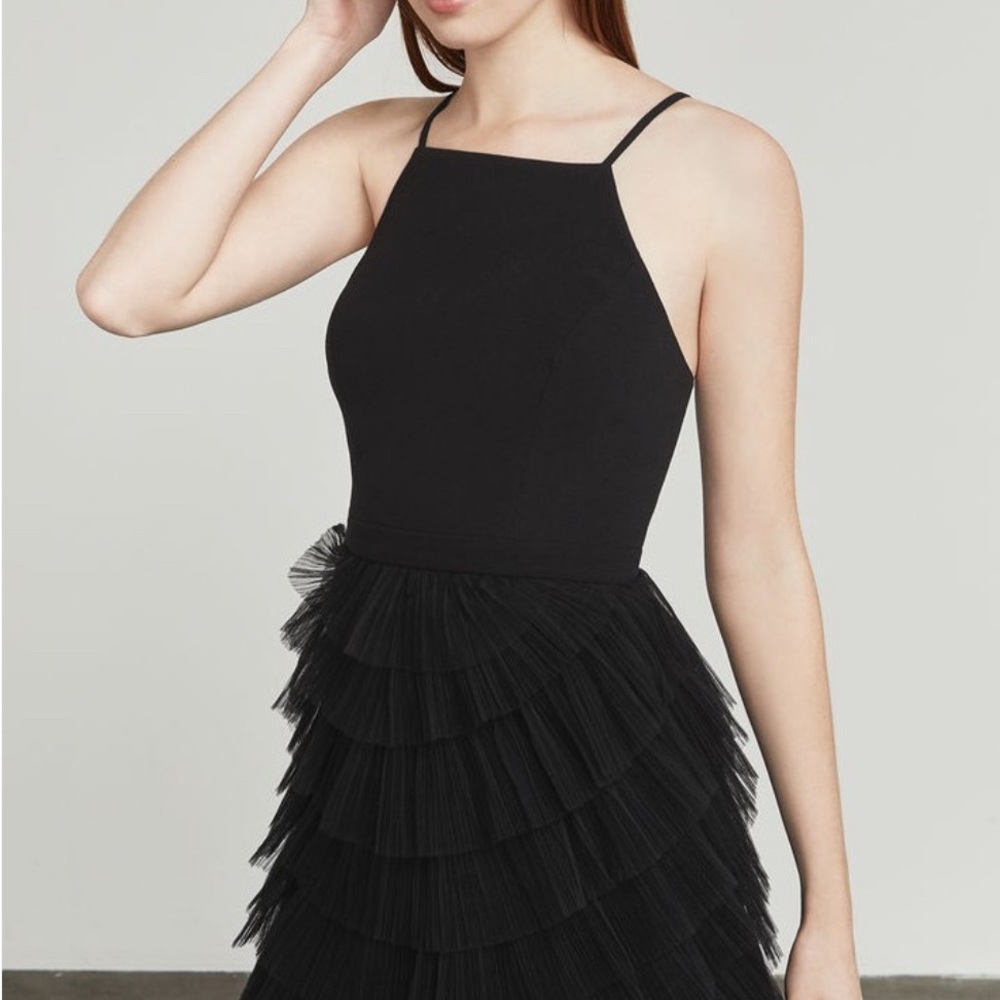 BCBGMaxAzria Black Mini Dress with Tulle Layers